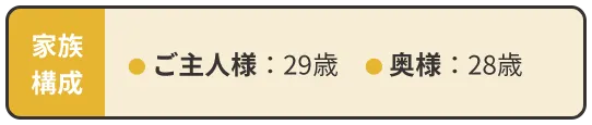 ● ご主人様：29歳　● 奥様：28歳
