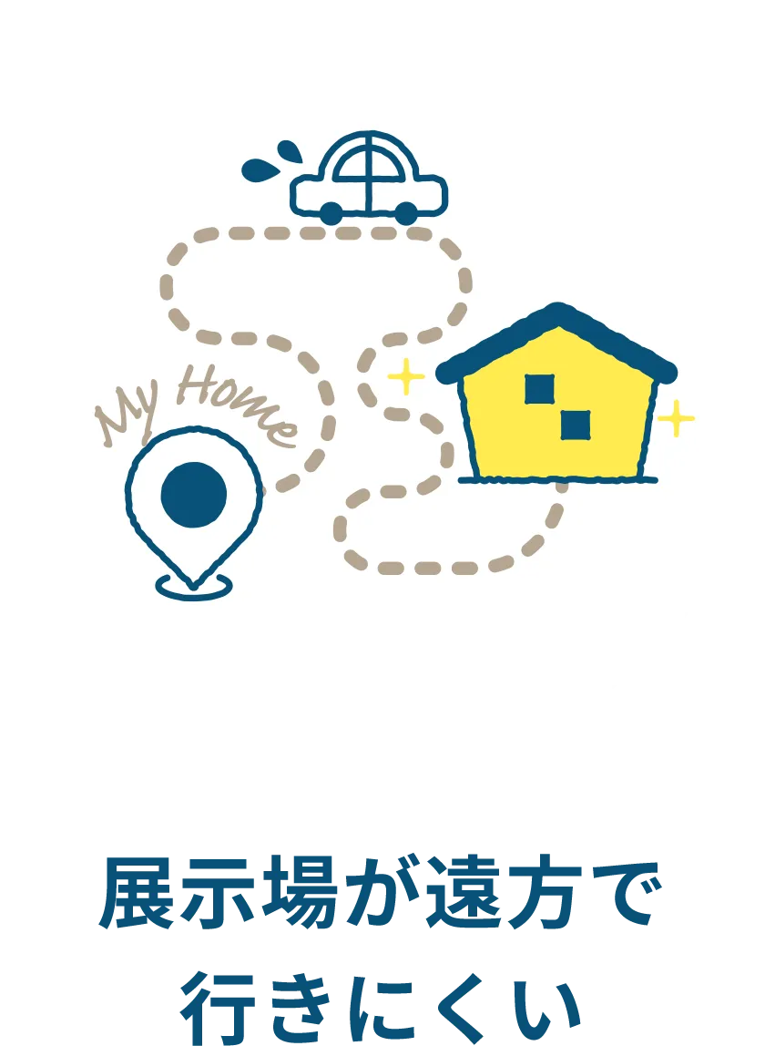 展示場が遠方で行きにくい